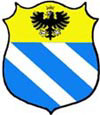 Malopera    Fief d'Aiglun 1562, La Brigue 1534.  D'azur � deux bandes d'argent au chef d'or � l'aigle de sable couronn�e d'or.   Devise " Desiderium vince".                                  
